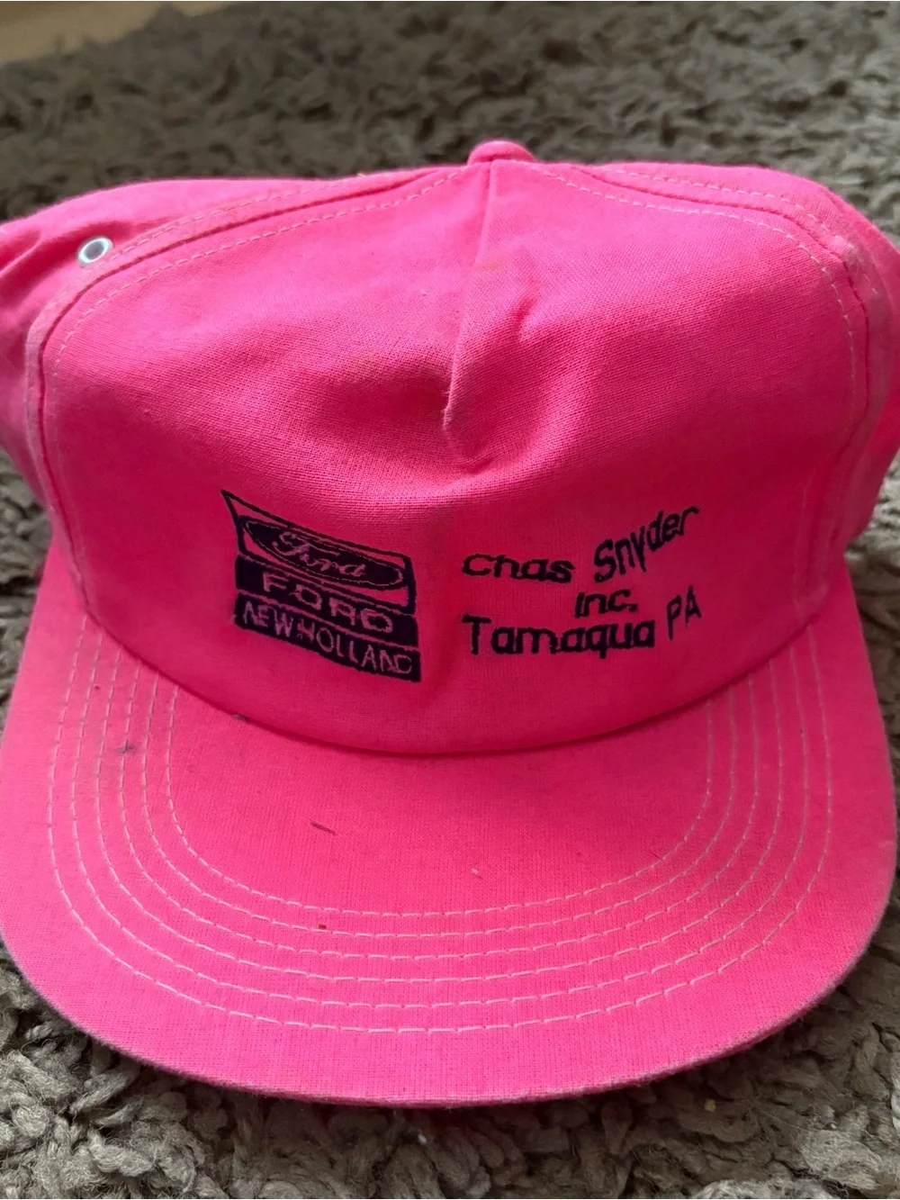 Vintage Ford New Holland Hot Pink SnapBack Trucker Hat